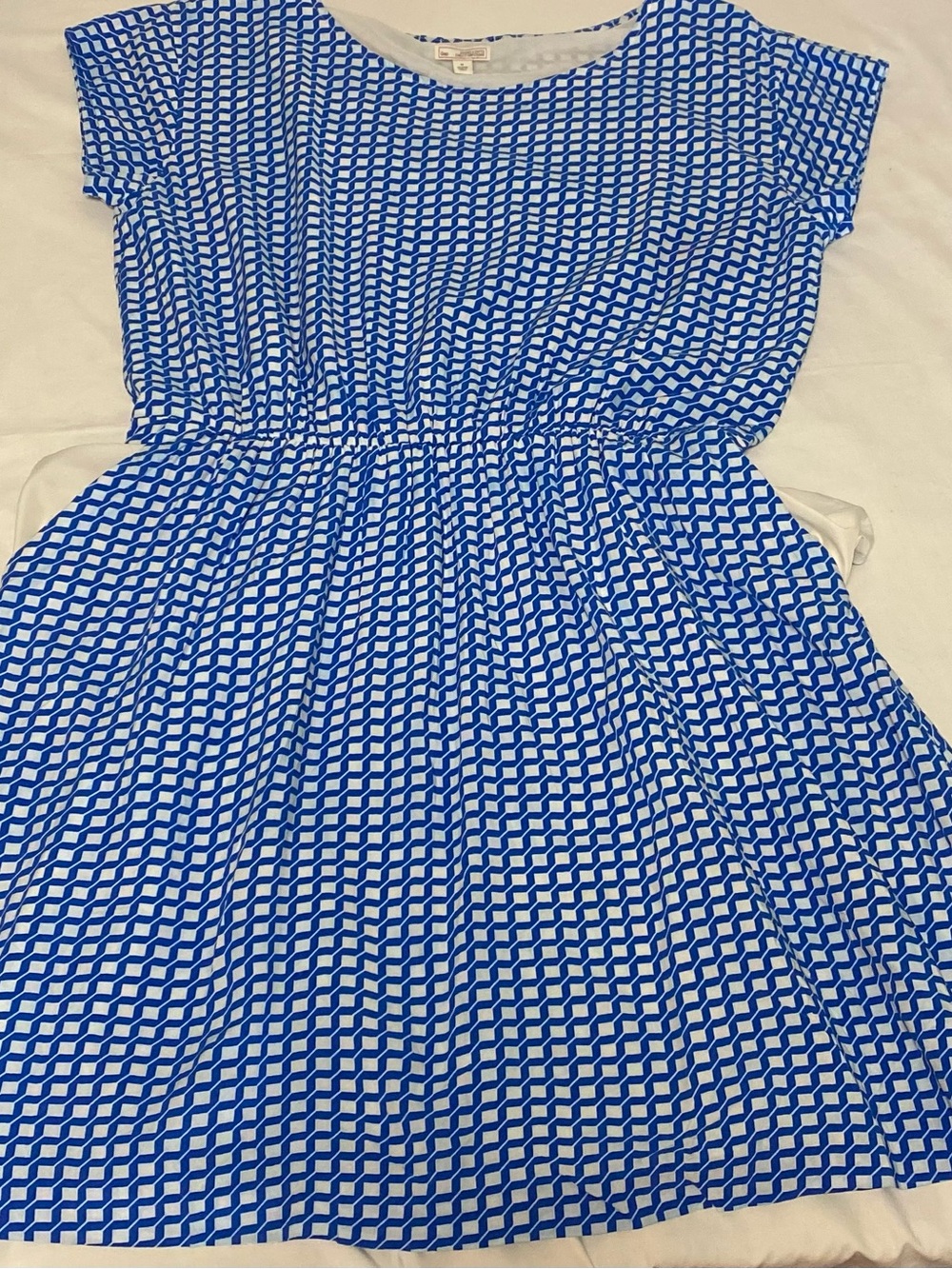 GAP Blue Geometric Short Sleeve Girls' Dress - Picture 3 of 4